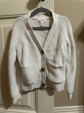 Cat & Jack Ivory Knit Button-Front Cardigan with Pockets